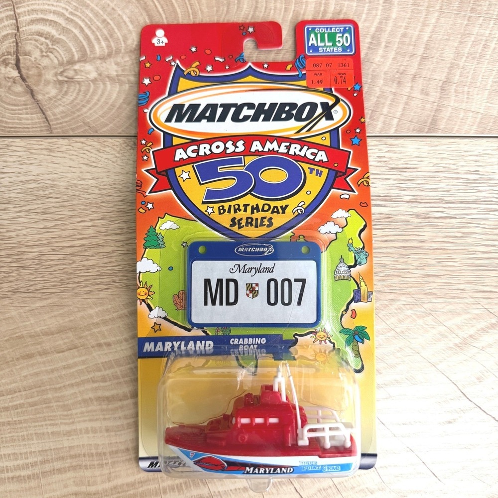 Matchbox Across America 50th Birthday Series MARYLAND Crabbing Boat 2001 SEALED